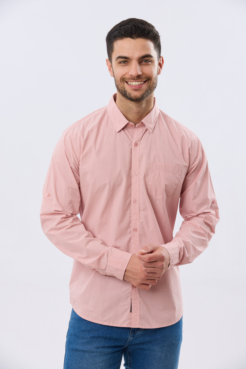 CAMISA CUADROS DE ALGODÓN Rosa