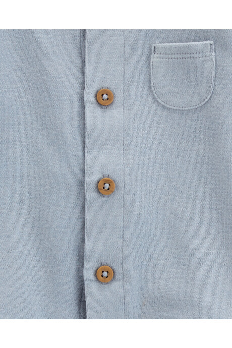 Set tres piezas de algodón, pantalón, saco y body, azules Set tres piezas de algodón, pantalón, saco y body, azules