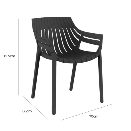 Silla Sillón Hilton Interior Exterior UV 150k Elegante Negro