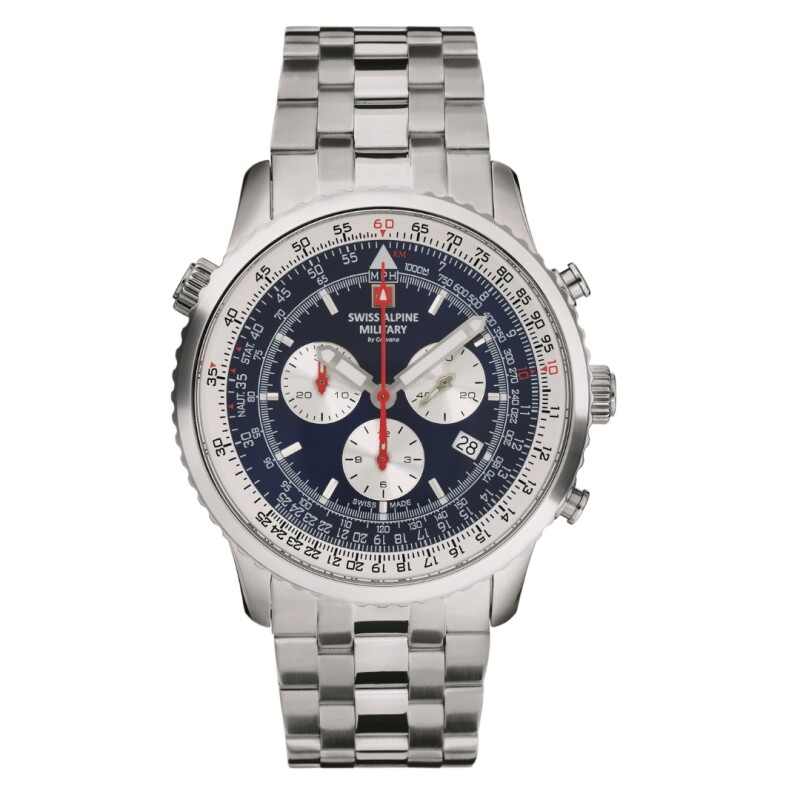 Reloj Swiss Alpine Military Viper 7078.9135 para hombre con correa de acero Azul