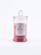 VELA FRASCO VIDRIO TAPA FRUTILLA ROJO