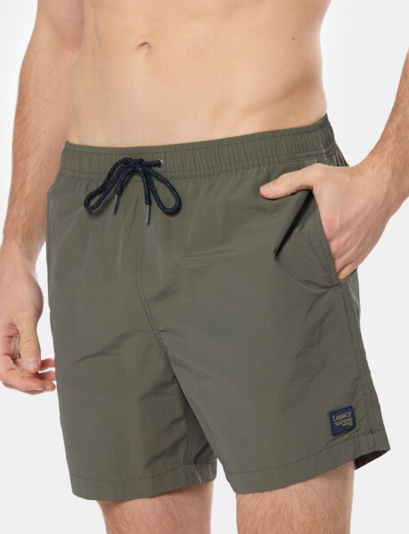 SHORT DE BAÑO LISO Verde Oscuro