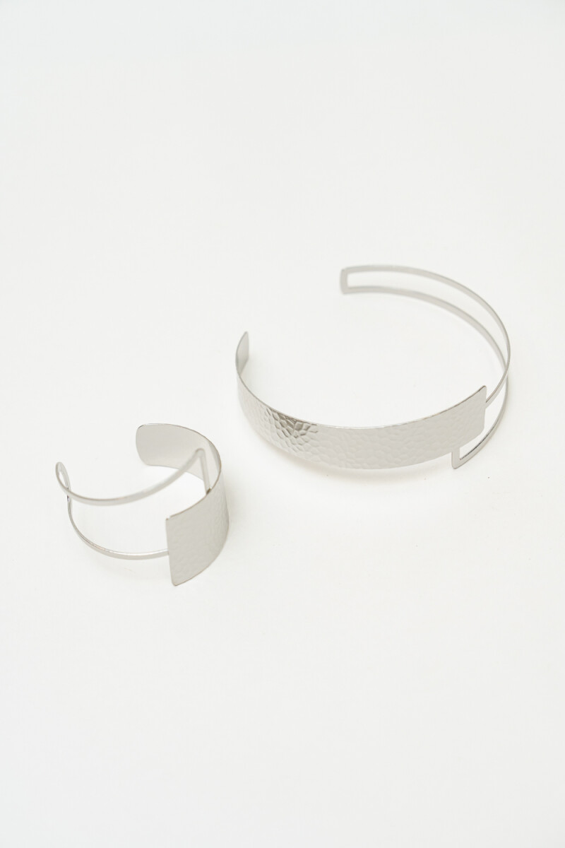 Collar Set Collar Y Brazalete - Plateado 