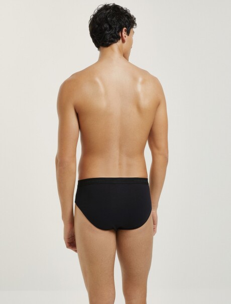 KIT DE 2 CALZONCILLOS SLIP CON ELASTANO NEGRO