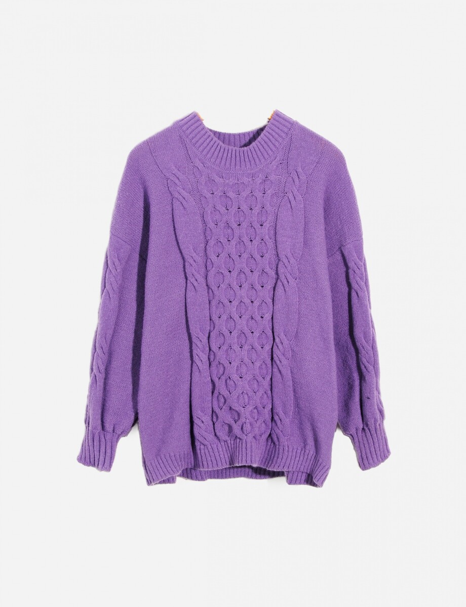 Sweater tejido grueso - violeta 