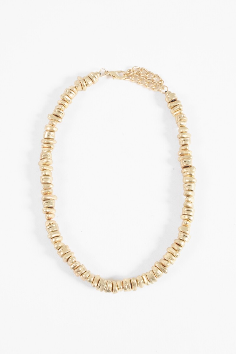 Collar cuentas irregulares dorado