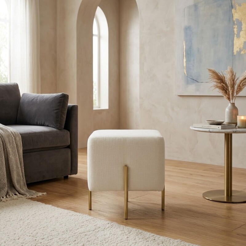 PUFF BEIGE CL 40X40X40CM Unica
