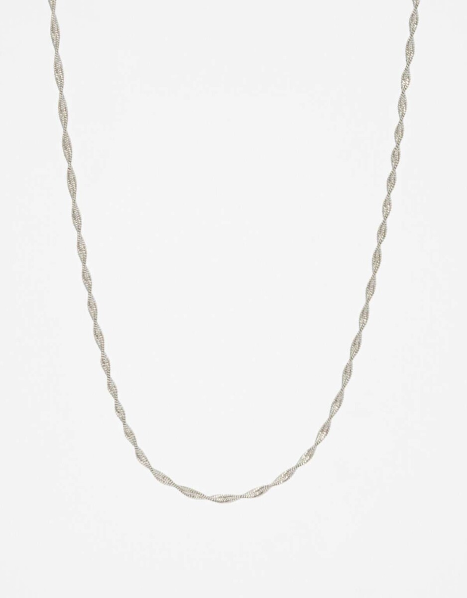 Collar Corto Delicado Orgánico - Plateado Rodio 