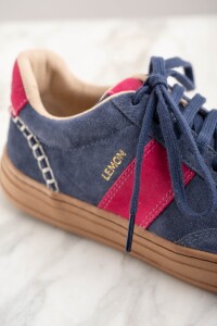 Zapatilla Combinada Gamuza Azul