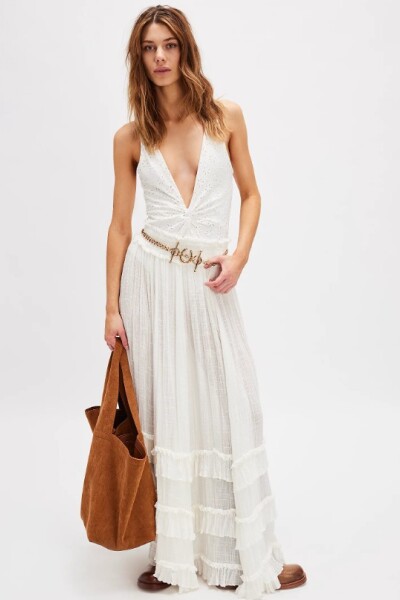 BRYNN MAXI SKIRT Blanco
