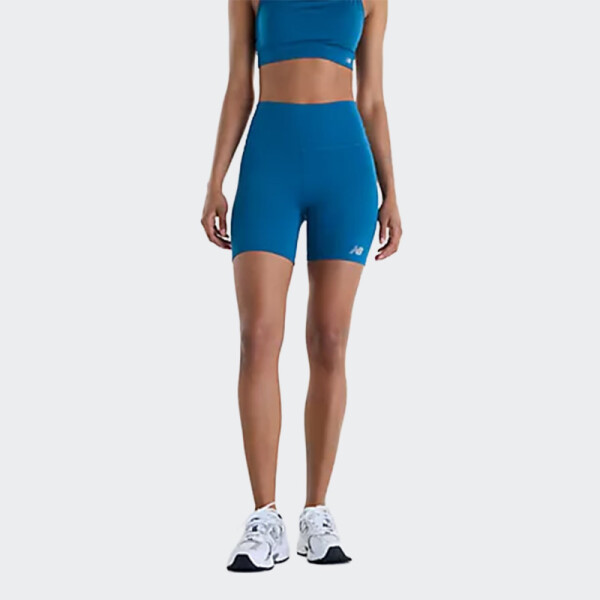 Calza New Balance Corta Harmony High Rise 6 Azul