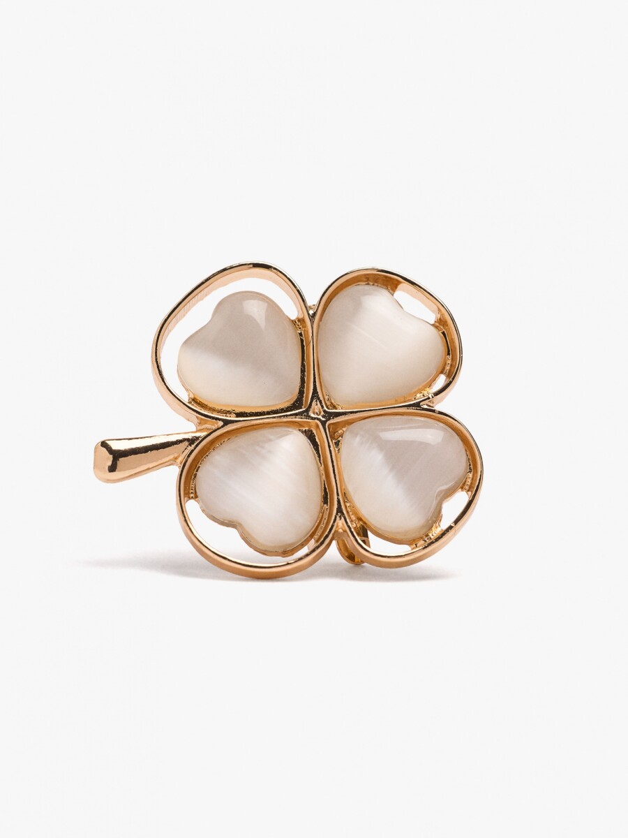 Broche Con Trébol beige