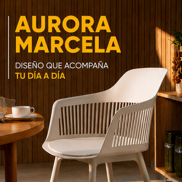 Silla Comedor ComboHome Cocina Aurora Marcela Nórdica 83Cm ® Beige 1
