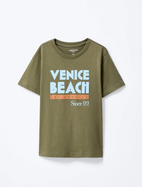CAMISETA INFANTIL CON ESTAMPA VERDE