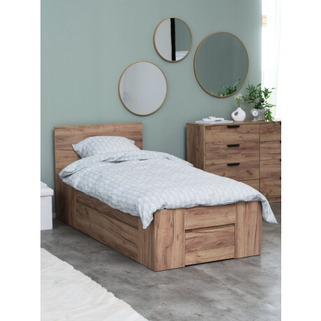 Estructura Cama Limfjorden 90X200 3 Cajones Roble