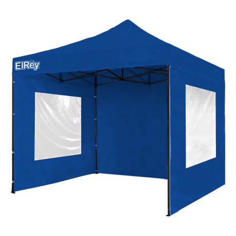 Gazebo 2.5x2.5mt Toldo Uv30 Imperm+1 Pared+2 Ventana Azul