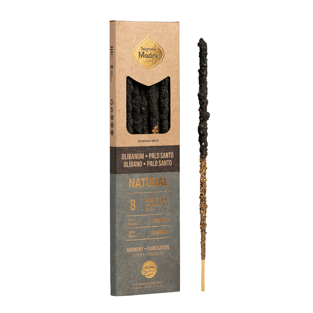INCIENSO NATURAL DOS AROMAS SAGRADA MADRE X8 - Olibano/palo Santo 