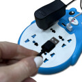 Alargue Con Diseño De Osito y 2 Puerto USB Azul