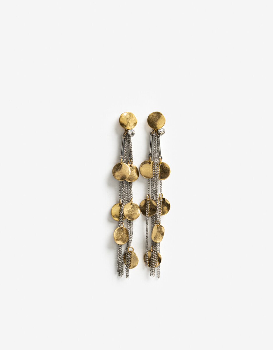 Aros Colgantes Largos Chapitas De Metal 
