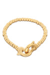 PULSERA DE BOLAS PEQUEÑAS BAÑADO EN ORO 18K CON MOSQUETÓN ENTRELAZADO Pulsera