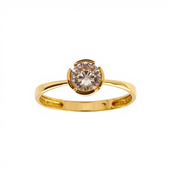 Anillo Solitario-Oro bajo-Piedra Zirconia-AN8091 conpiedra