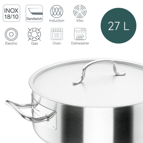 Cacerola inox con tapa 45x17 cm 27,5 lts Cacerola inox con tapa 45x17 cm 27,5 lts