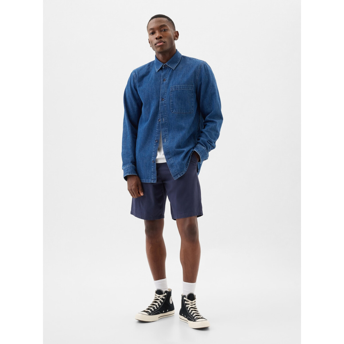 V-9IN ESSENTIAL SHORT - VINTAGE NAVY 