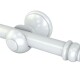 Barrote Cortina 3,50m 28mm + 2 soporte Blanco BLANCO