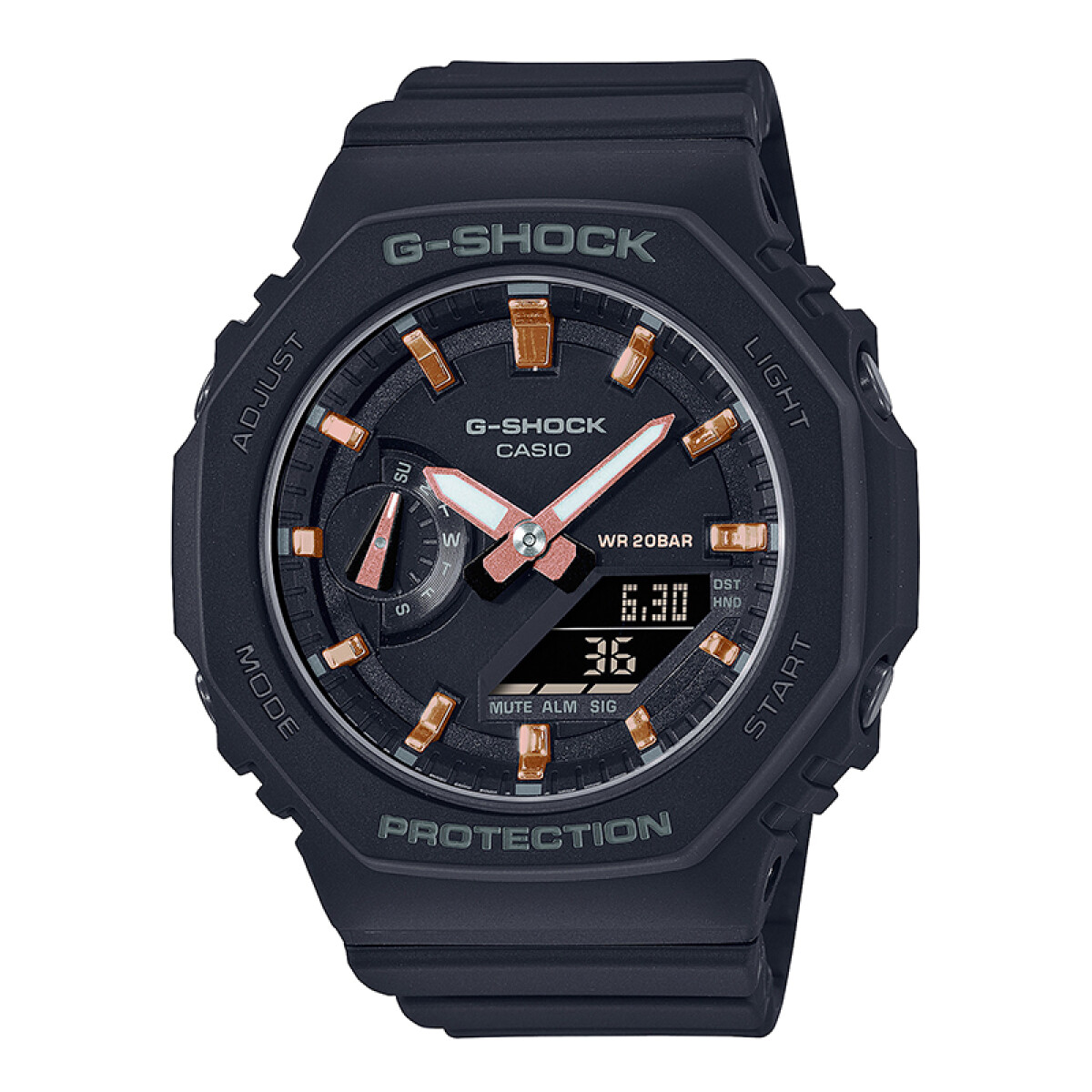 Reloj G-Shock para dama con banda de resina - negro 