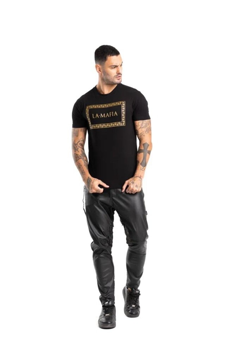 CAMISETA COLOR NEGRO DE ALGODON BY LA MAFIA 