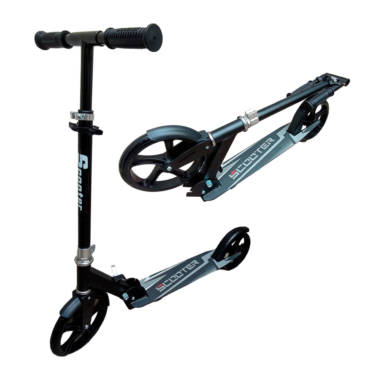 Monopatin Scooter Plegable Aluminio 200 Mm - Negro 