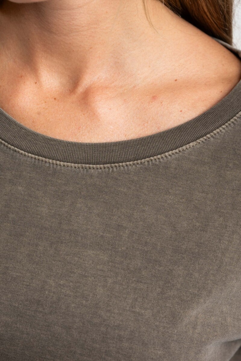 Remera Algodon Lavado Oliva