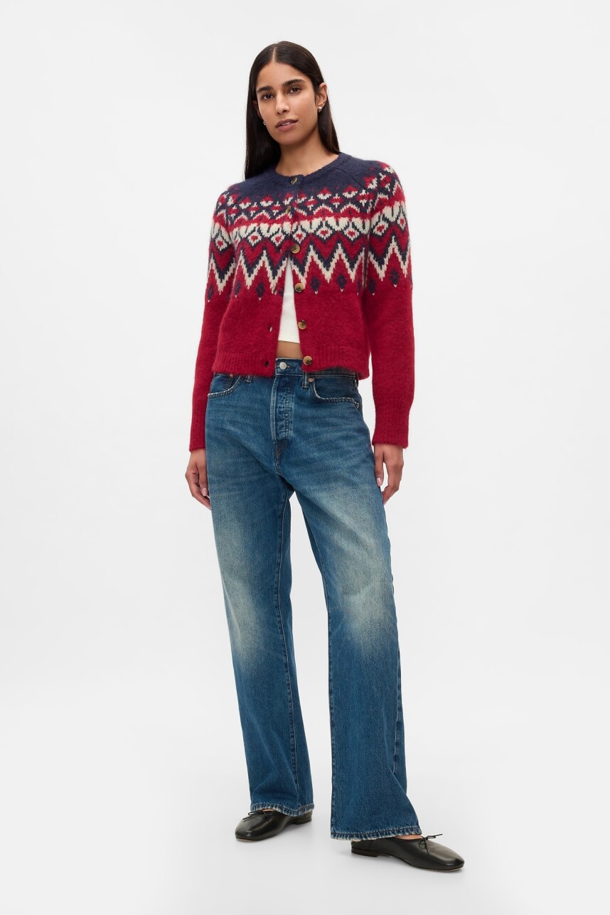 Saco Fair Isle Mujer Red Fairisle