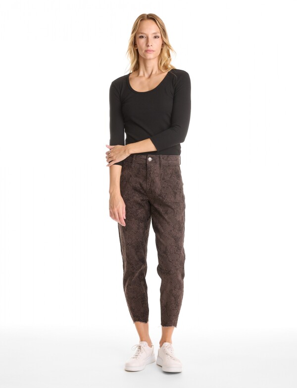 Pantalon Crop & Desflecado GRIS/MULTI