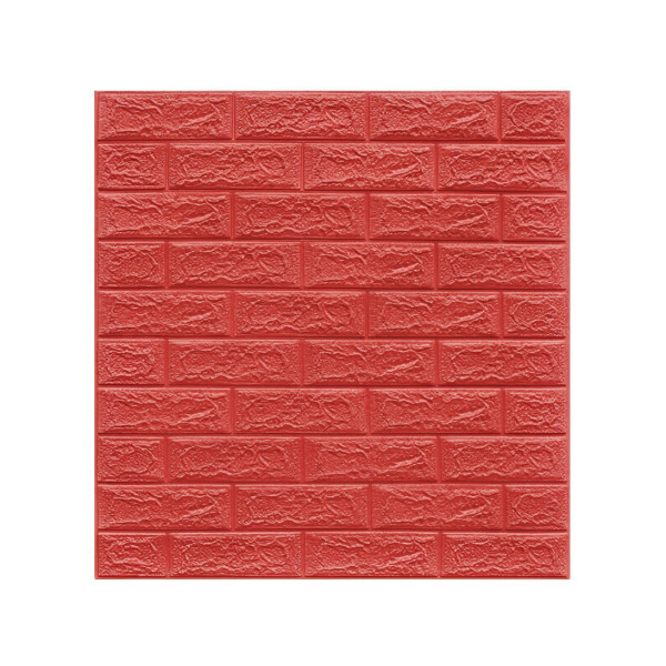 Revestimiento Pared Adhesivo Facil Colocacion Piedra X10 Un Variante Color Rojo