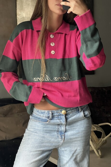 Heritage Sweater Fucsia / Verde