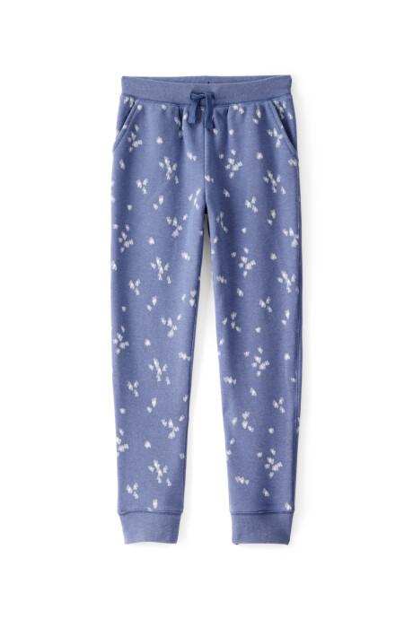 Pantalón de algodón, azul, diseño corazones Sin color