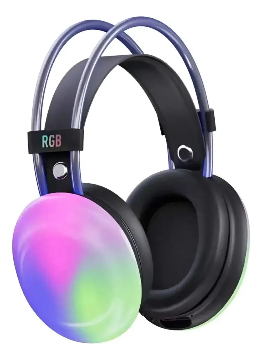 Auricular Inalambrico Gamer Luz Rgb - NEGRO 