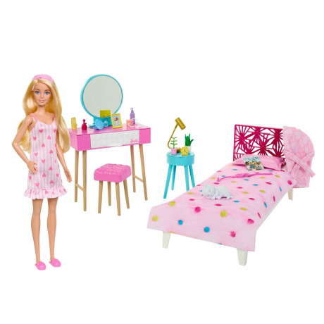 Muñeca Barbie Y Mobiliario De Habitación Muñeca Barbie Y Mobiliario De Habitación