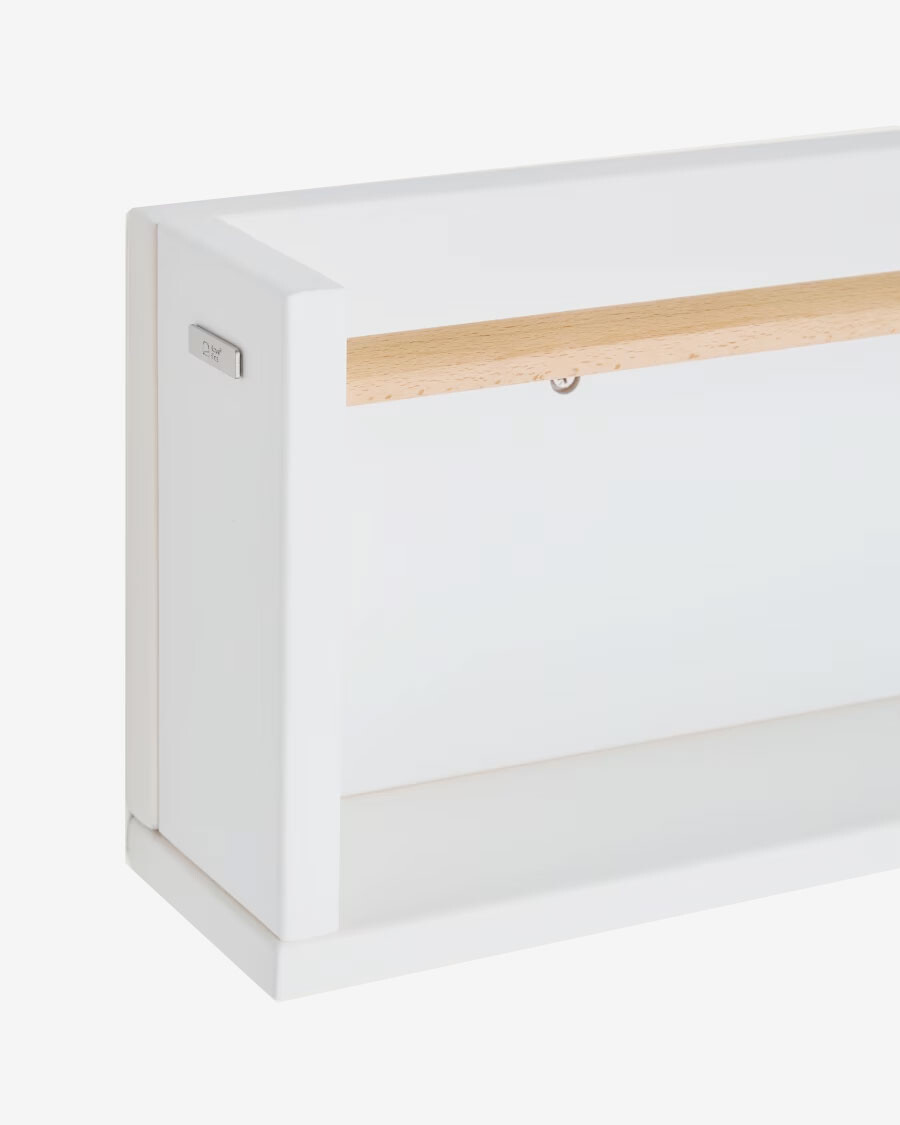 Estante Shantal de madera maciza de haya acabado blanco 64 x 20 cm Estante Shantal de madera maciza de haya acabado blanco 64 x 20 cm