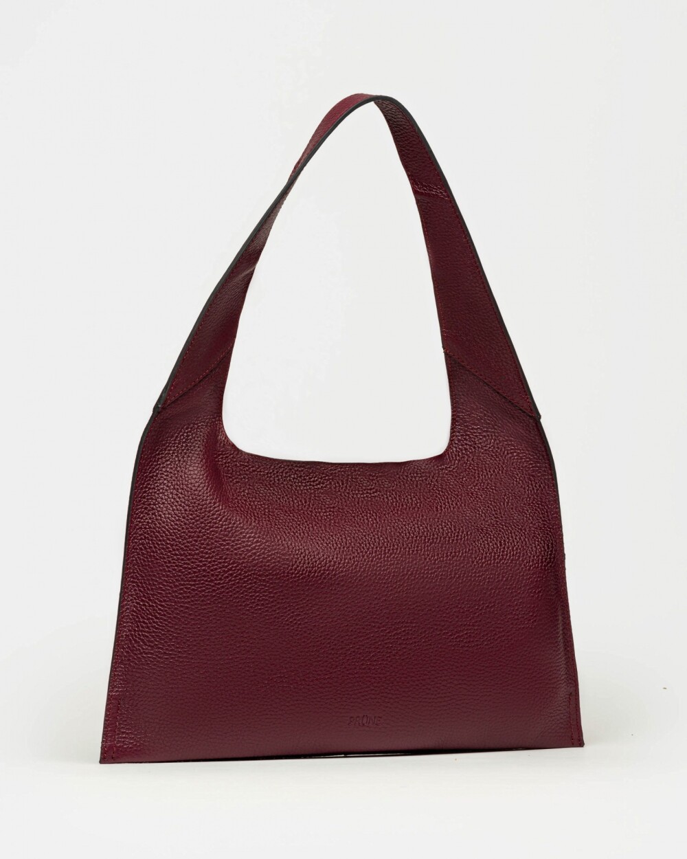 Cartera al hombro Minimal en Cuero Graneado Bordeaux