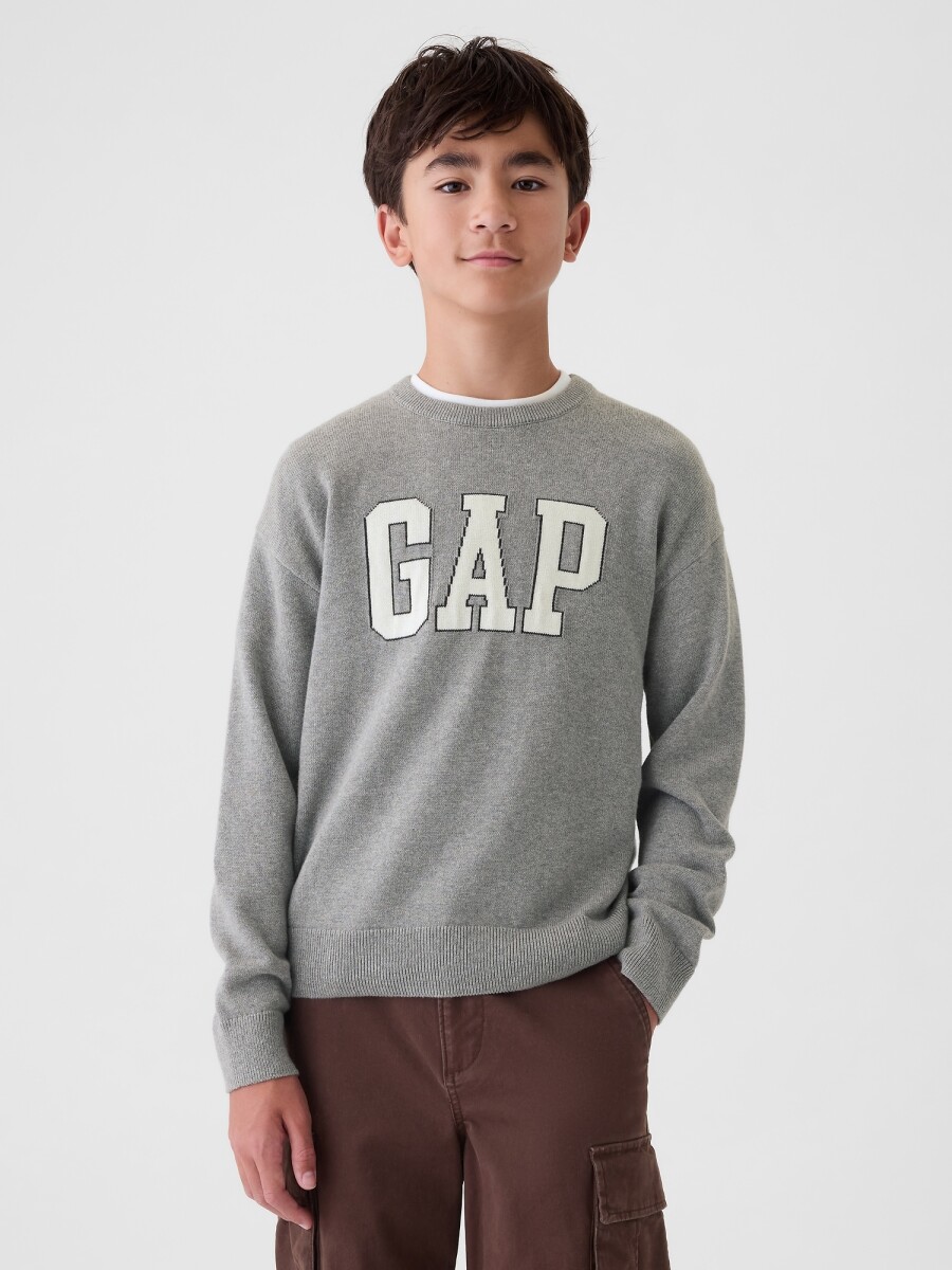 Buzo Deportivo Logo Gap Niño - B25 Grey Heather 