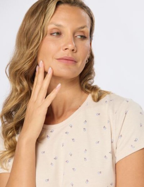 REMERA ESTAMPADA Beige