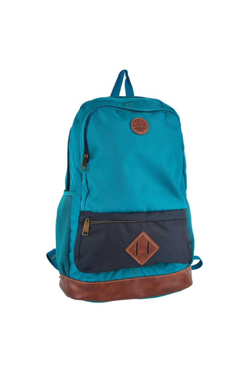 Mochila grande con bolsillo Celeste