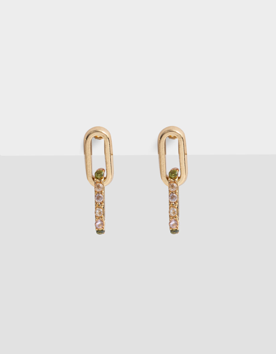 Aros Colgantes Cubic Bañados En Oro 