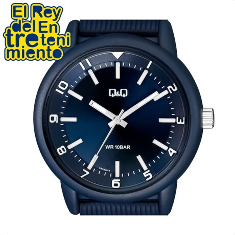 Reloj Q&Q Original De PVC Esfera Grande 4.2cm Azul