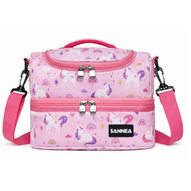 Lunchera Escolar Termica Infantil Sannea 2 Pisos 7 Litros rosa