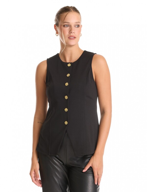 Chaleco Botones NEGRO