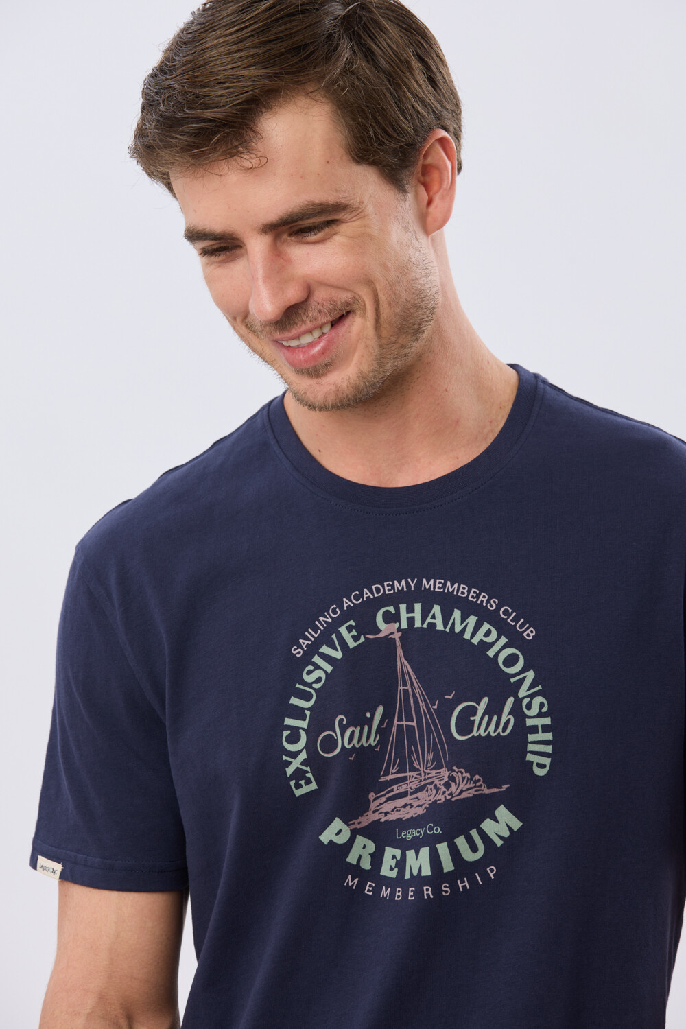 REMERA ESTAMPADA DE ALGODÓN Azul