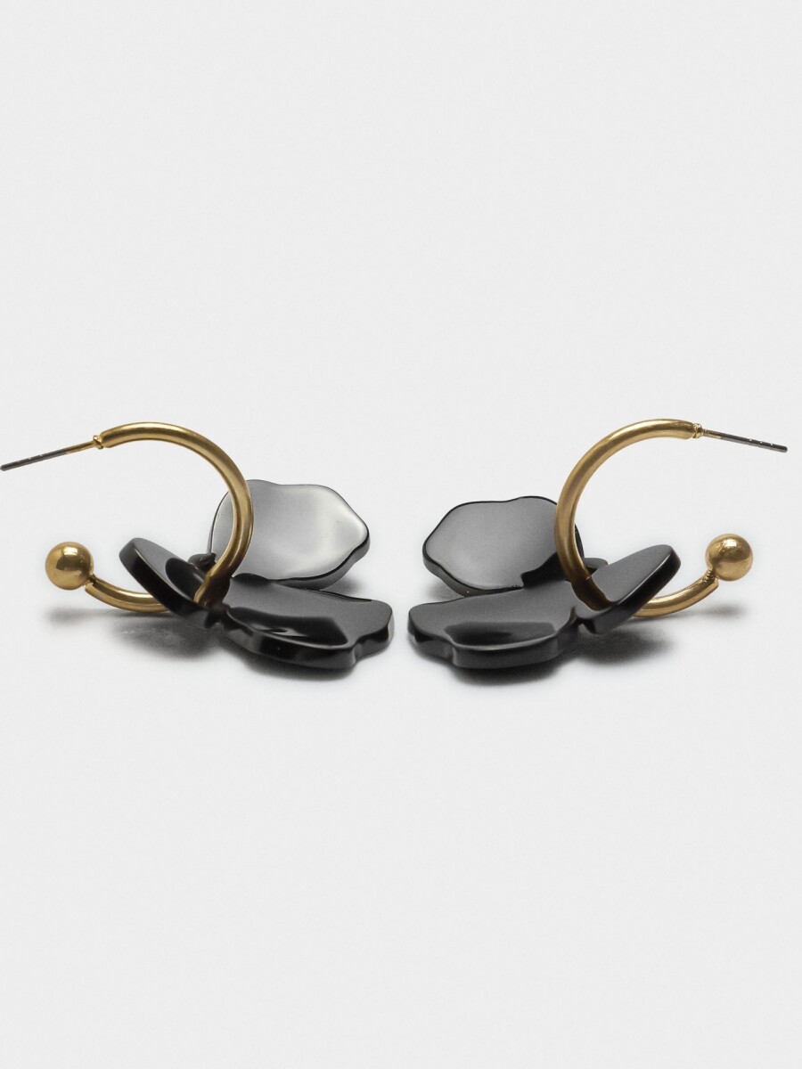 Aros Con Flor negro